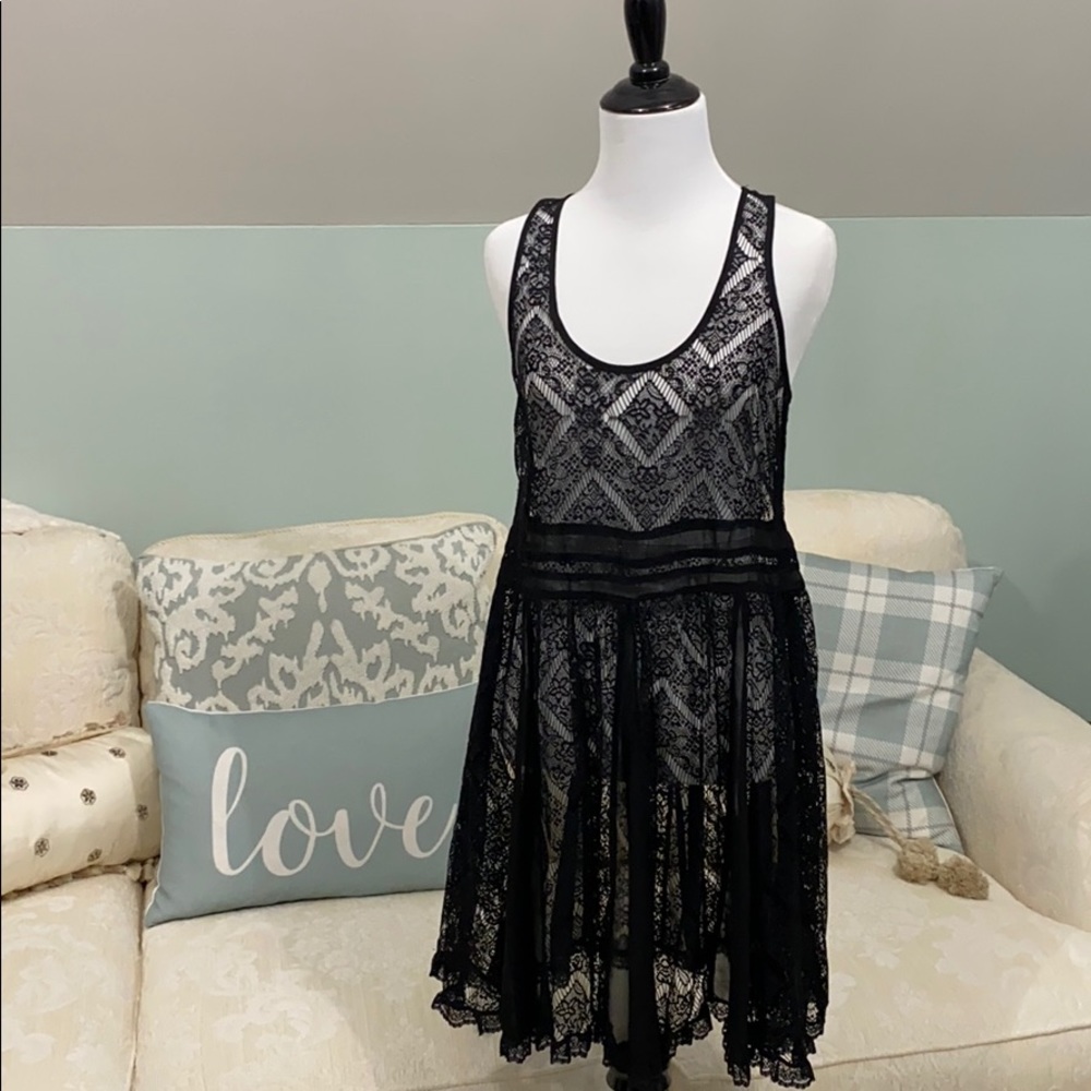 Anthro by Eloise Delicate Black Lace Dress